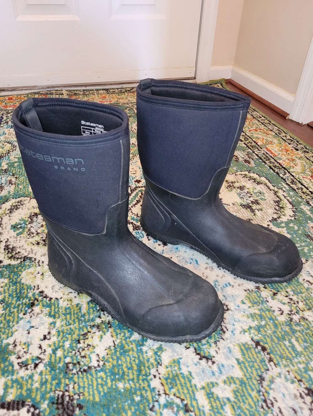 Statesman Waterproof Rubber Base Black Workwear‎ Outdoor Boots, Size Mens 12